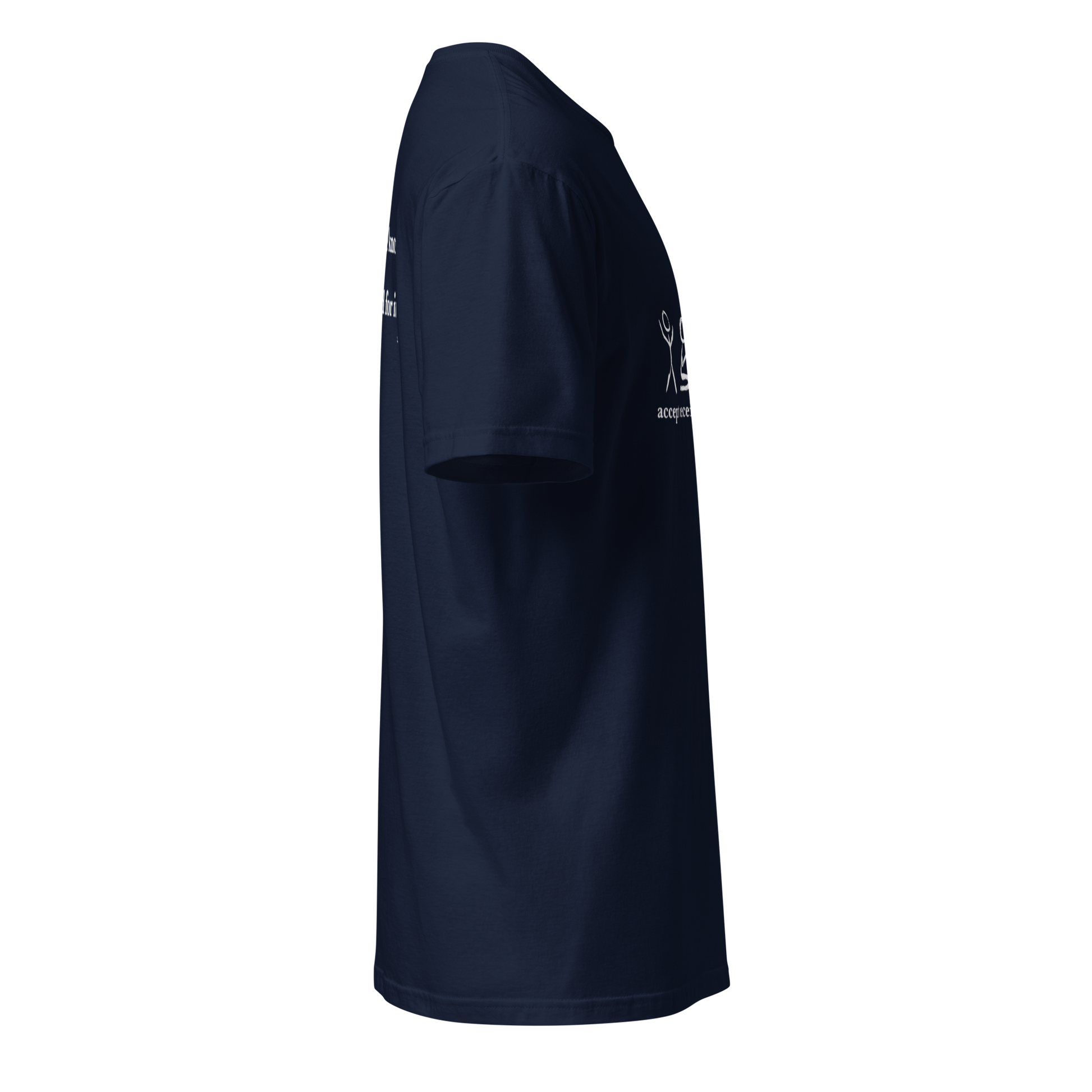 Navy blue t-shirt on a white background